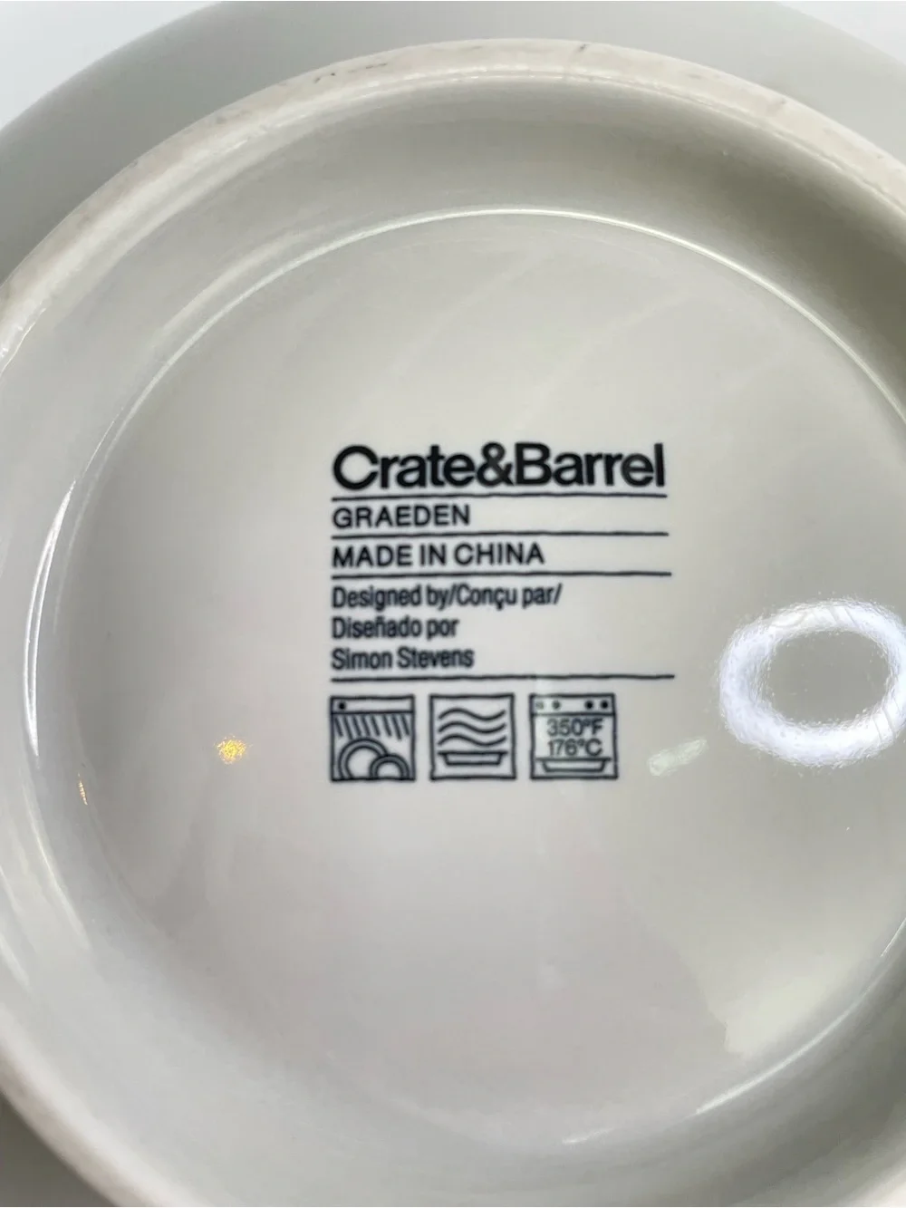 Home | Crate & Barrel Graedon Oversized Serving Bowl Neutral Stoneware | 10